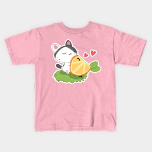 Orange and Kitty Kids T-Shirt